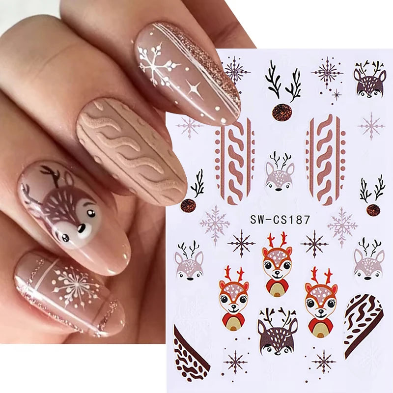 Christmas Nail Stickers Winter Nail Art Decals - 9
