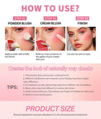 2 in 1 Cream and Powder Blush Face Blusher Makeup Palette