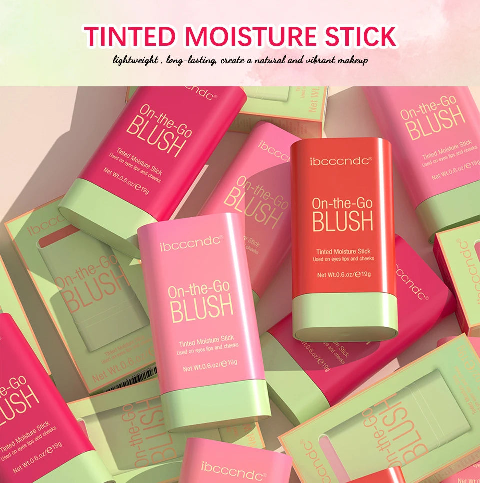 Tinted Blush Stick Moisturizing Cream Blusher for Cheeks and Lips