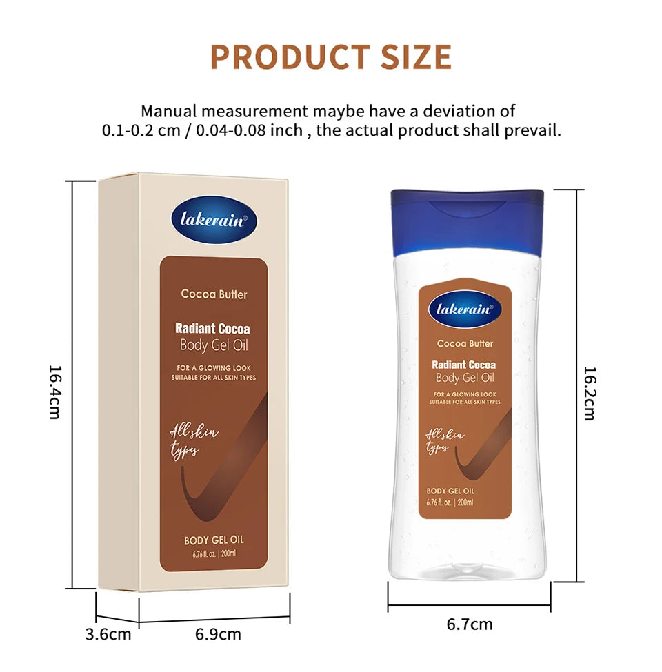 Cocoa Body Oil Gel Hydrating Moisturizer for Glowing Skin
