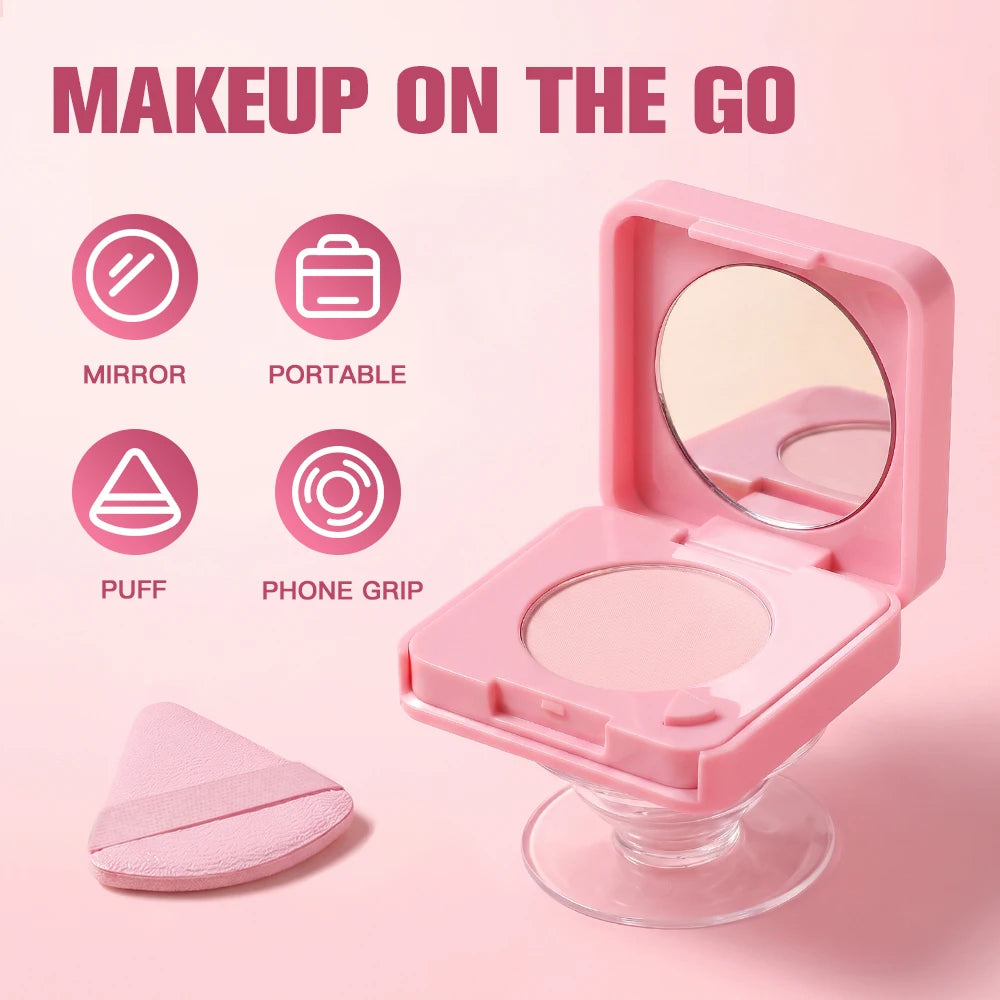 Pressed Powder Face Compact and Phone Grip Holder