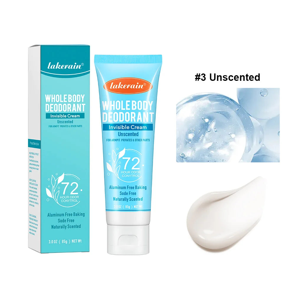 Body Deodorant Cream 72 Hour Long Lasting Antiperspirant Odor Control - 18