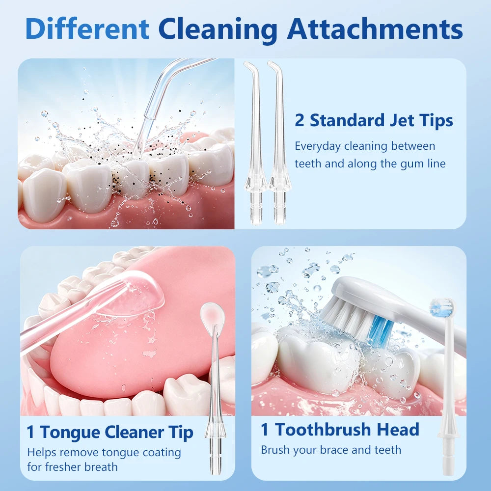 Water Dental Flosser Cordless Oral Irrigator for Teeth Cleaning - 11