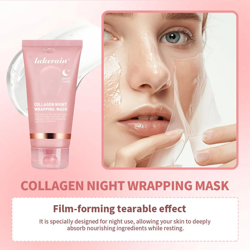 Collagen Overnight Peel Off Mask Korean Night Wrapping Face Treatment - 10