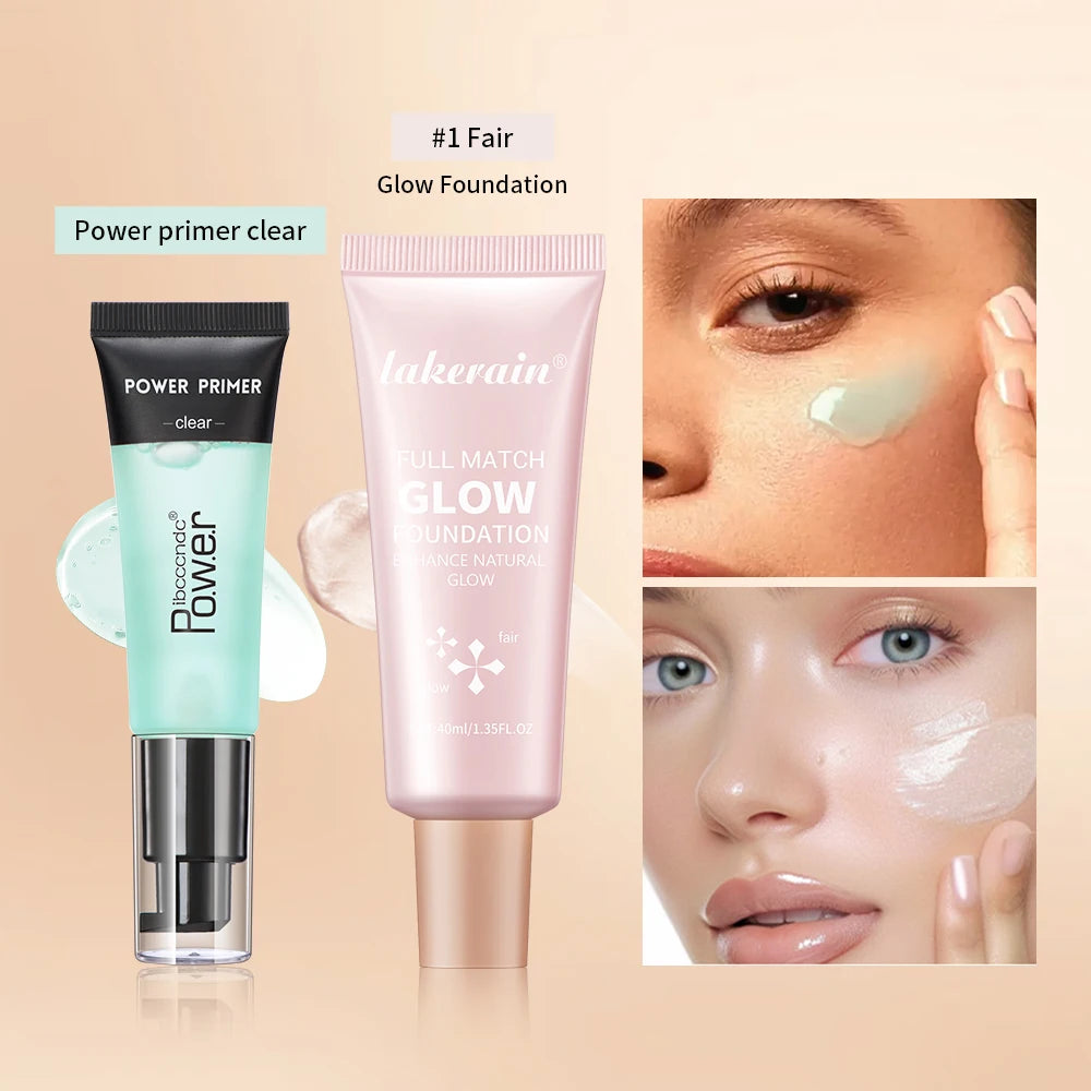 Power Primer and Glow Foundation Makeup Set Hydrating Face Cosmetics - 9