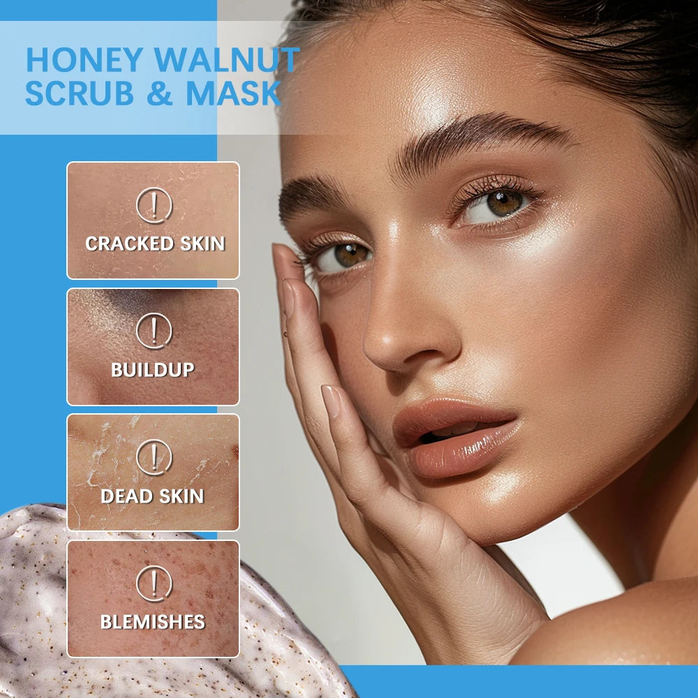 Honey Walnut Facial Scrub and Exfoliating Face Mask - 4