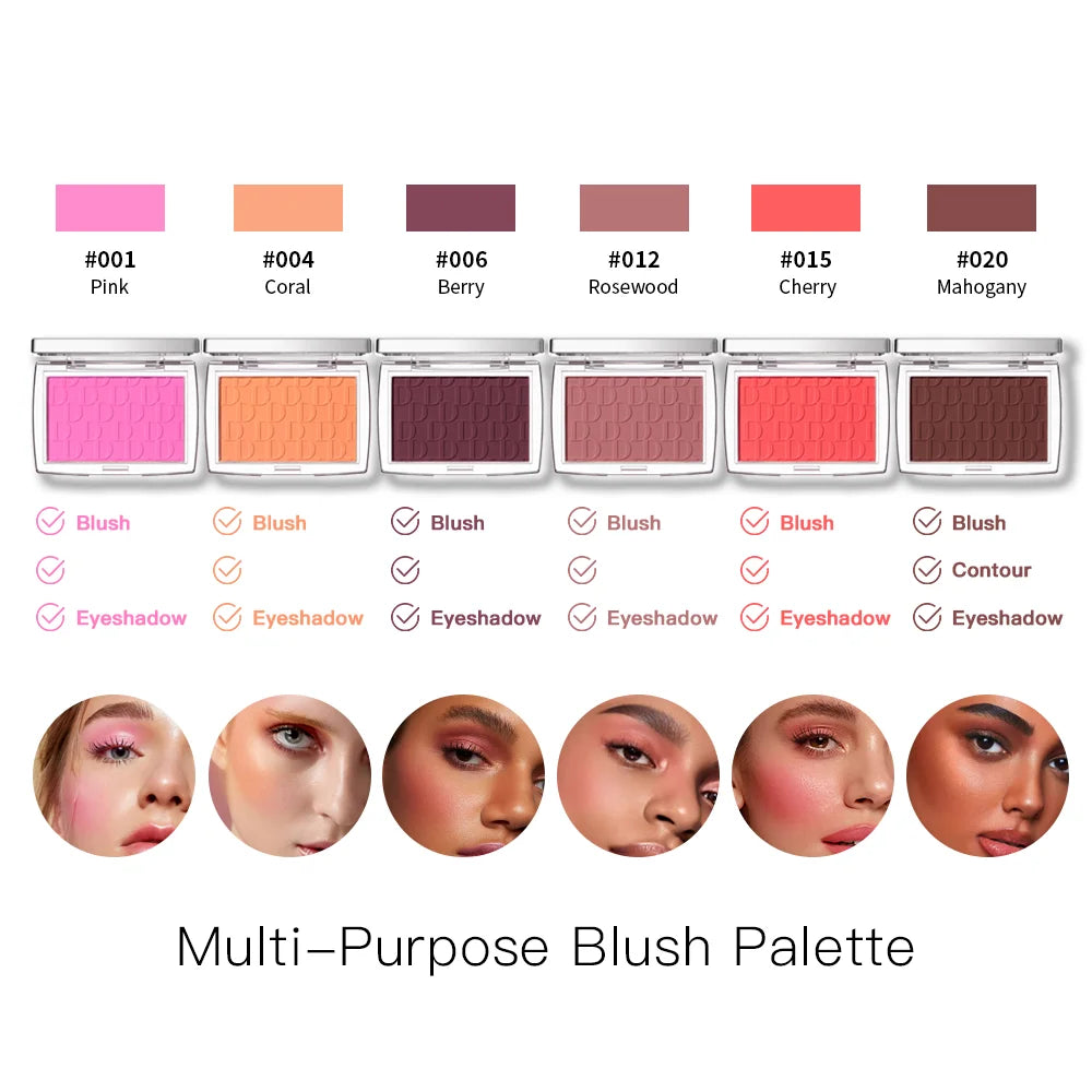 Embossed Blush Palette Matte Face Powder Cheek Makeup