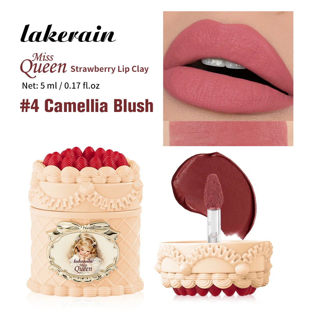 Strawberry Lip Mud Matte Velvet Lipstick Long Lasting Lip Cream - 20