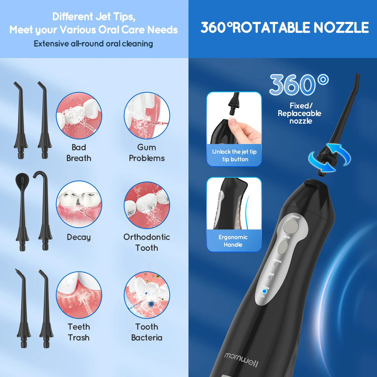 3 in 1 Oral Care Kit Water Flosser and Electric Toothbrush Set