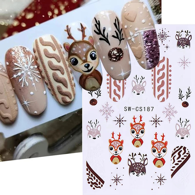Christmas Nail Stickers Winter Nail Art Decals