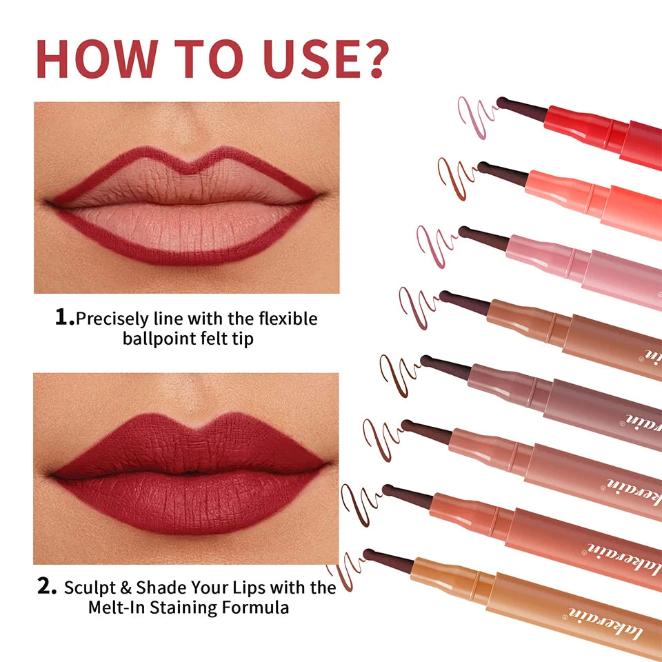 Waterproof Lip Liner Pencil Felt Tip Lip Stain Pen