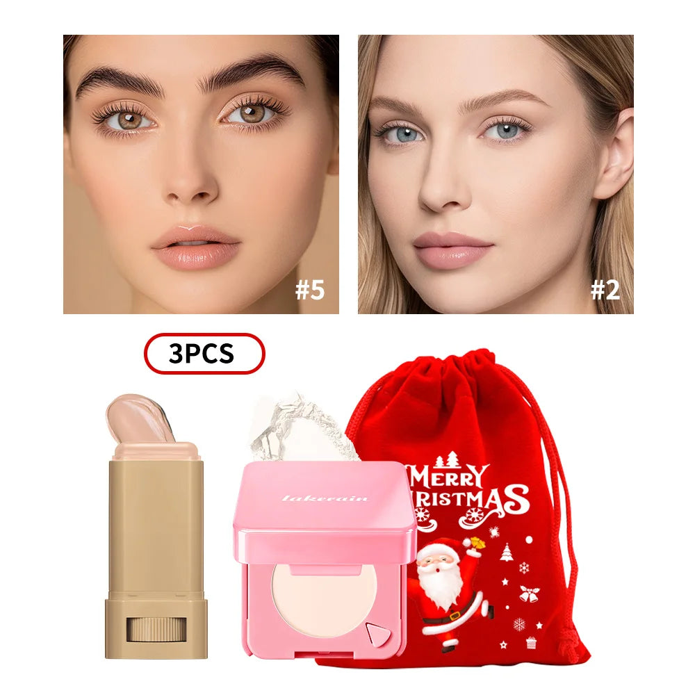 Foundation Stick and Pressed Powder Makeup Set - 33