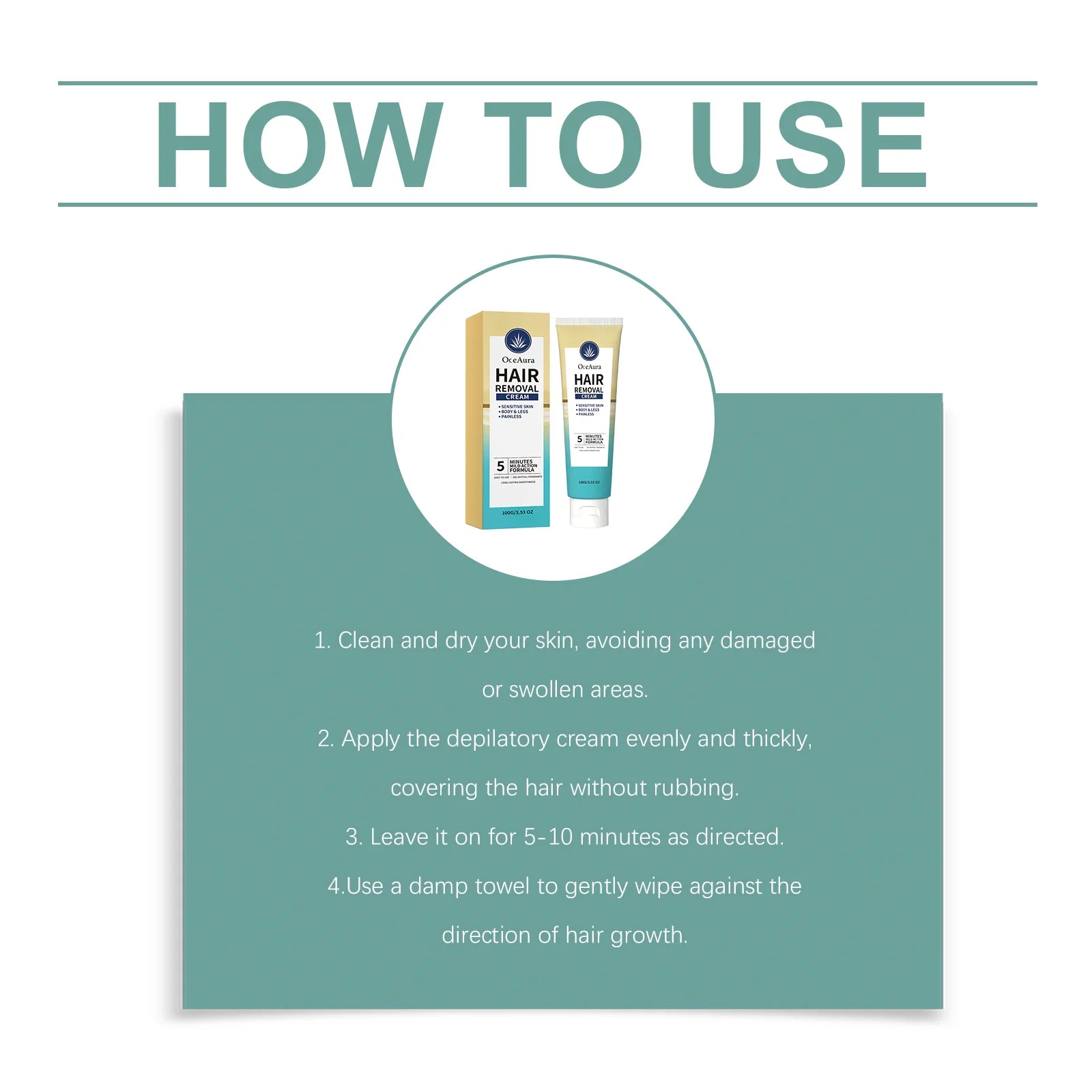 Hair Removal Cream Painless Depilatory Lotion for Smooth Skin - 12