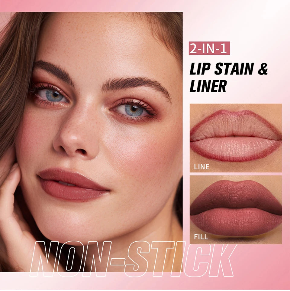 Waterproof Lip Liner Pencil Felt Tip Lip Stain Pen
