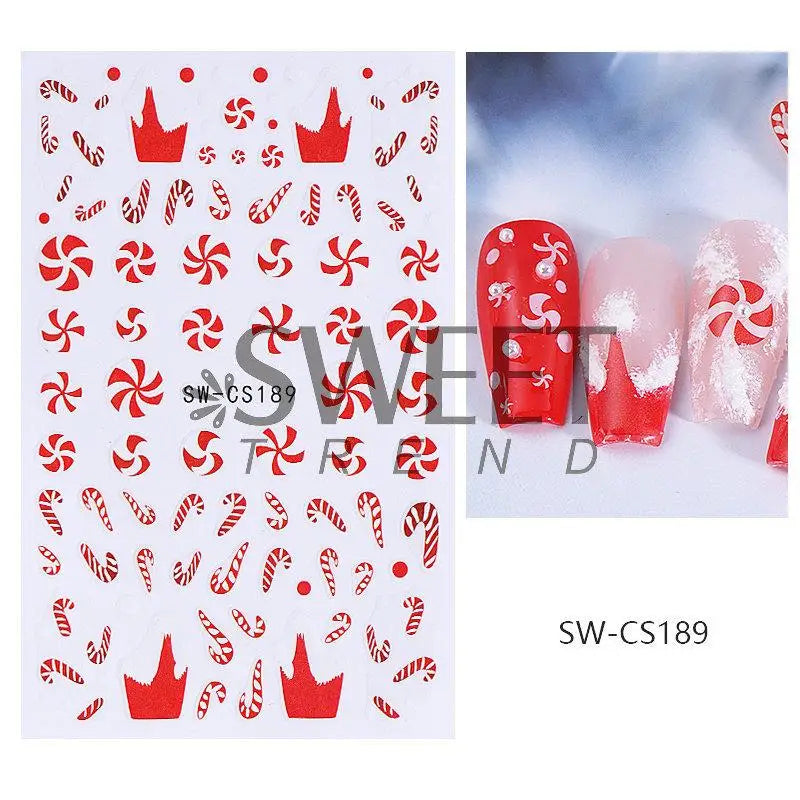 Christmas Nail Stickers Winter Nail Art Decals - 46