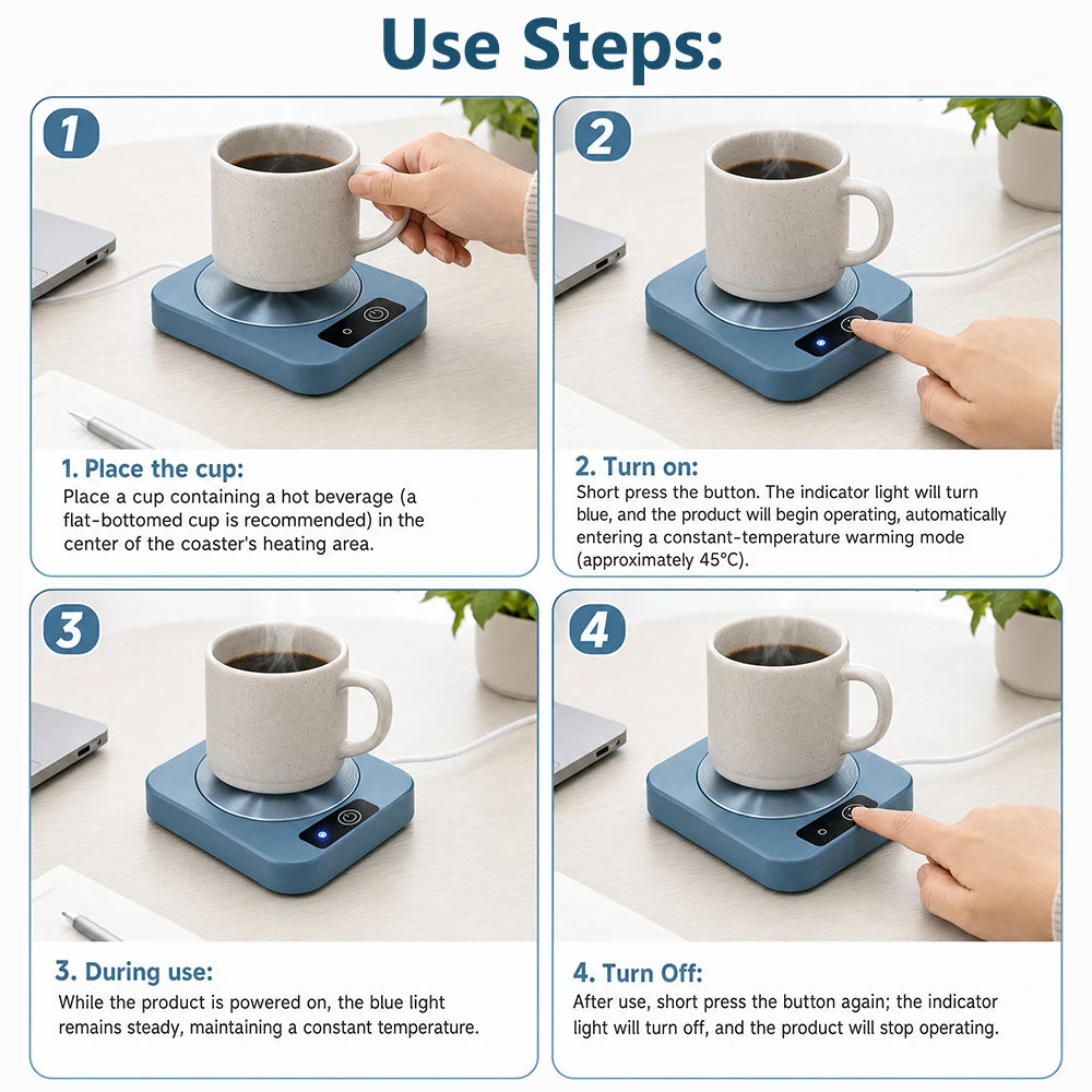 Electric Mug Warmer Constant Temperature Coffee Cup Heating Coaster - 12