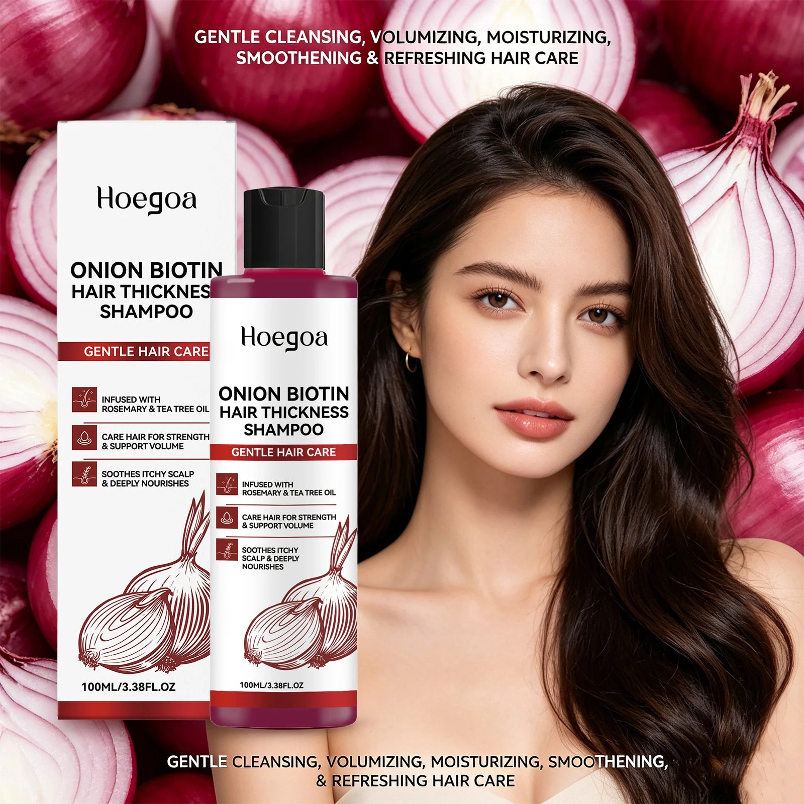 Onion Biotin Shampoo Hair Thickening Wash for Volume and Scalp Care - 11
