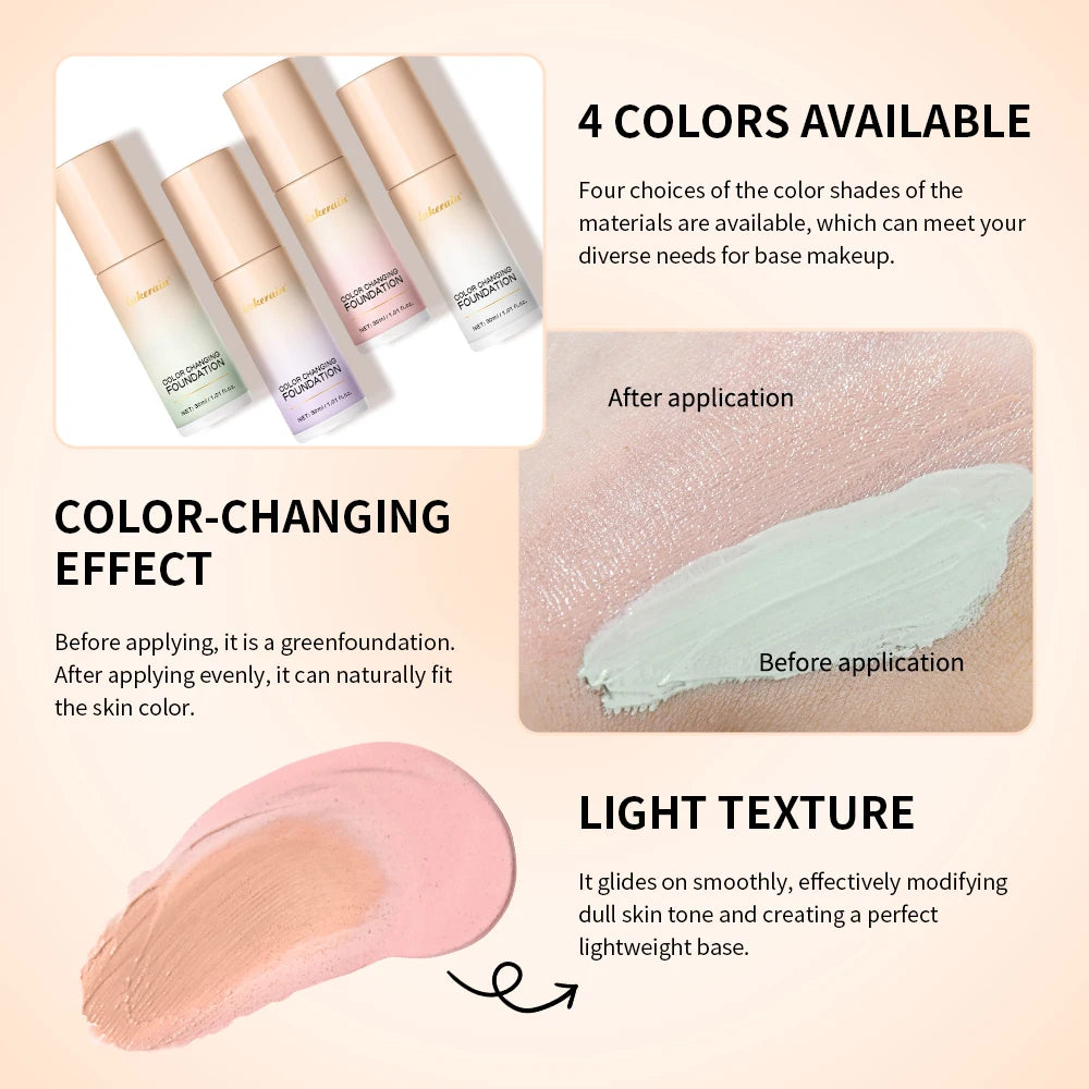 Color Changing Liquid Foundation Face Concealer Makeup Base - 3