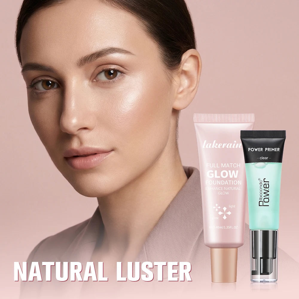 Power Primer and Glow Foundation Makeup Set Hydrating Face Cosmetics - 2