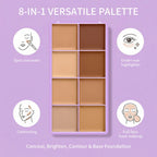 8 Shade Cream Concealer Palette Face Contour and Makeup Corrector