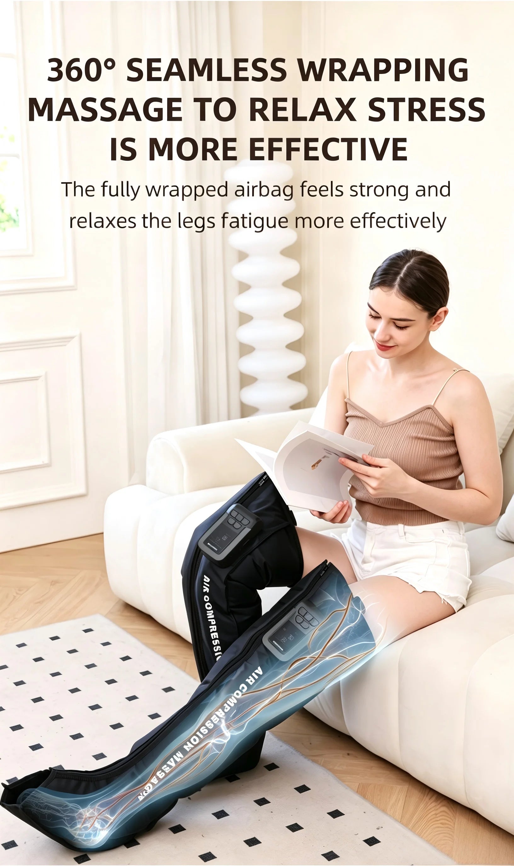 Full Leg Air Compression Massager Sequential Recovery Boot - 10