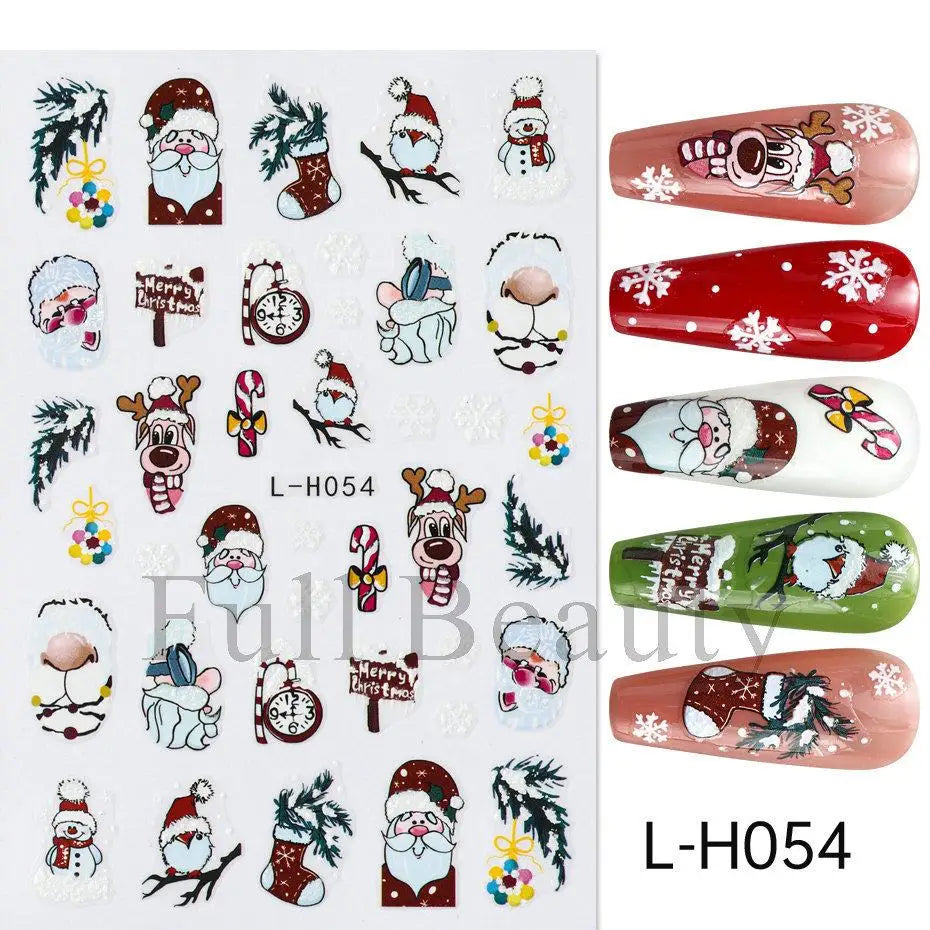 Christmas Nail Stickers Winter Nail Art Decals - 61