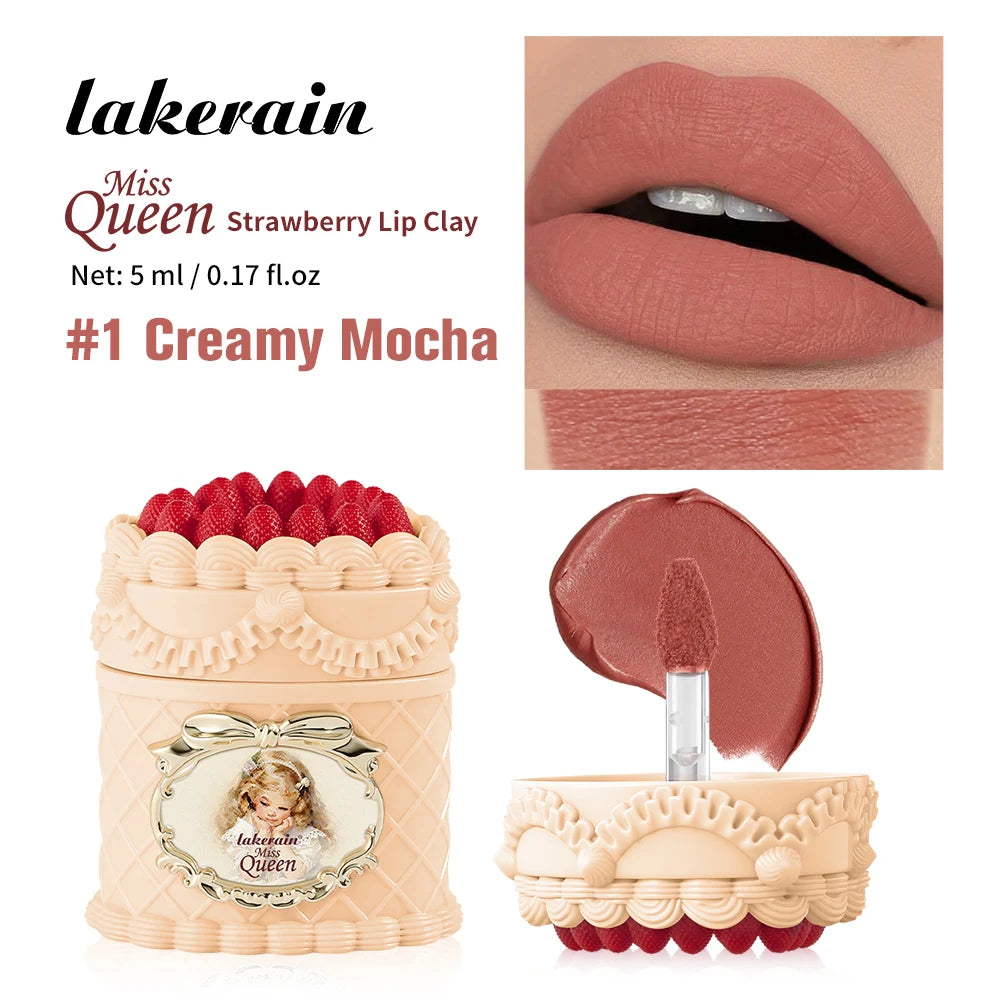 Strawberry Cake Lip Mud Matte Velvet Long Lasting Lipstick - 22