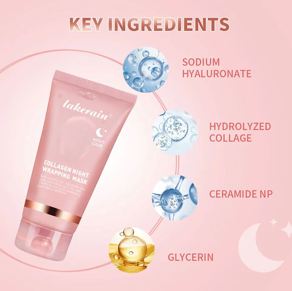 Collagen Overnight Peel Off Mask Korean Night Wrapping Face Treatment