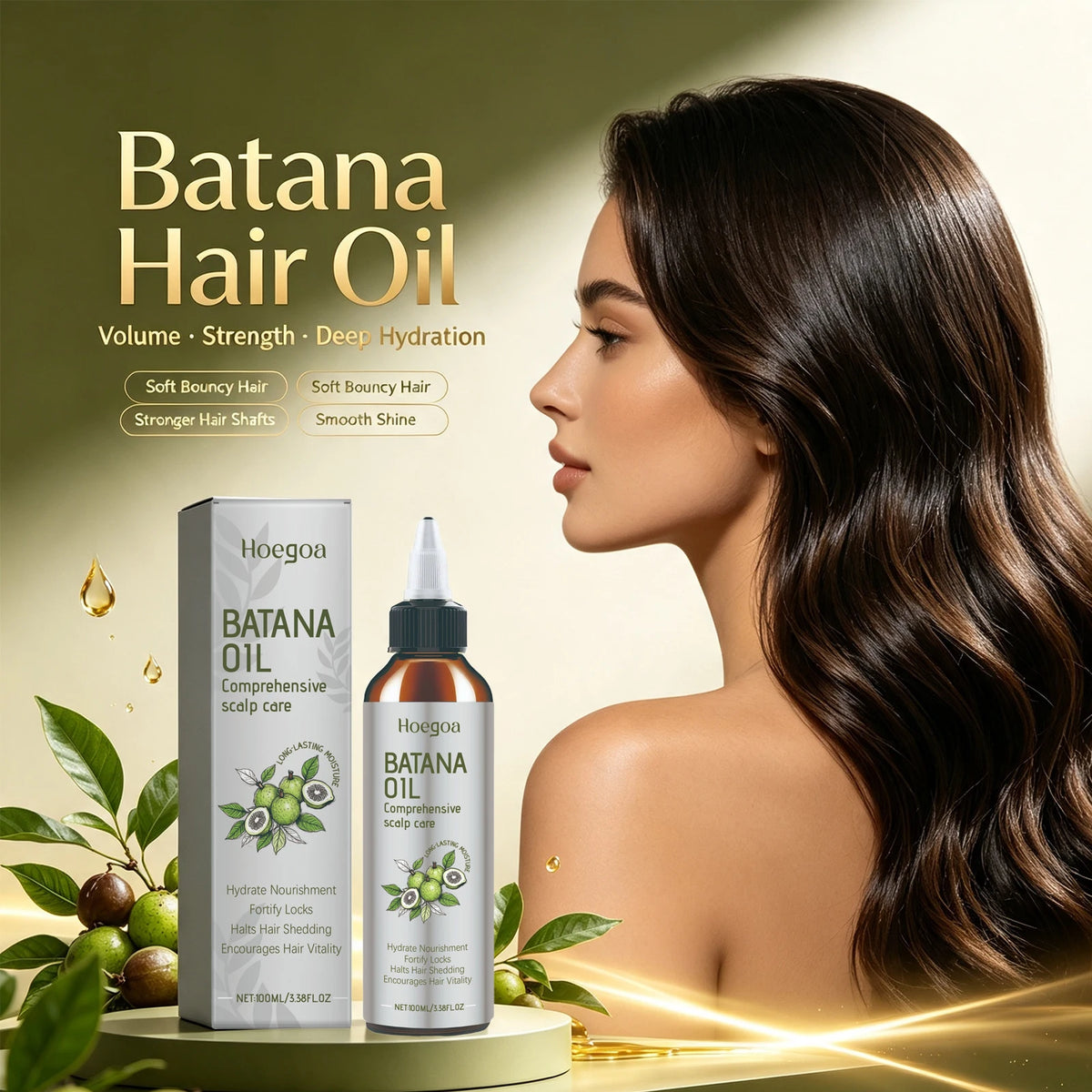 Batana Oil Hair Serum Scalp Treatment for Stronger Growth and Shine