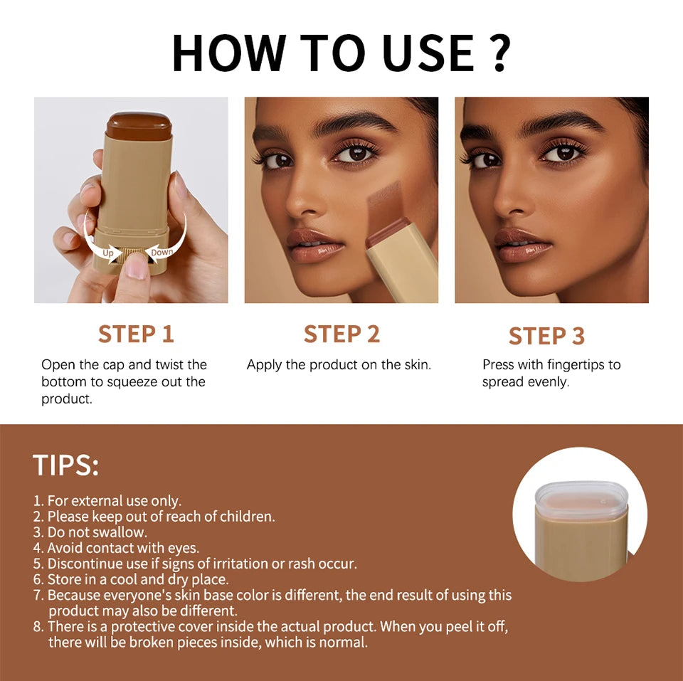 Skin Tint Stick Serum Foundation Natural Coverage Face Makeup - 15