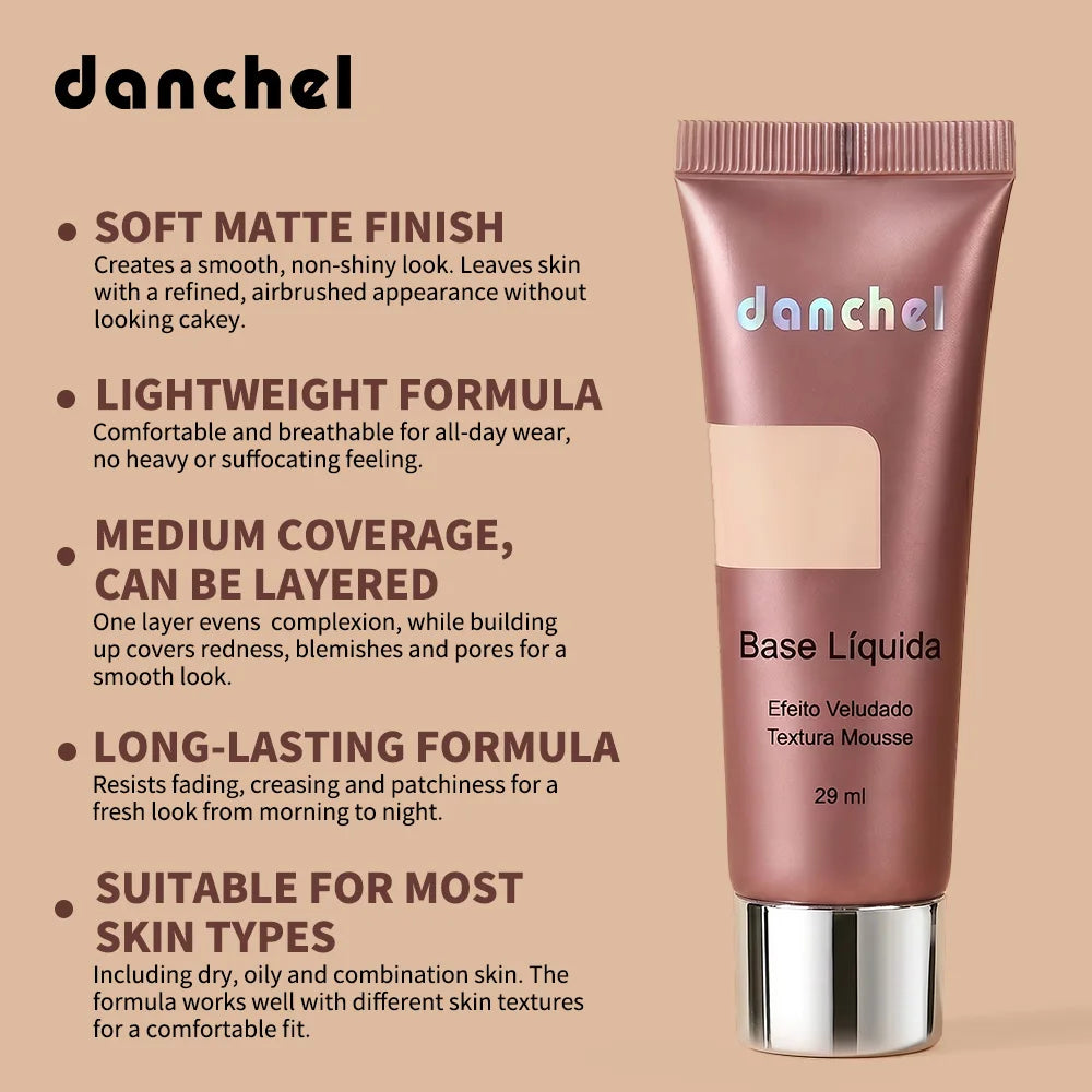 Liquid Foundation Long Lasting Face Makeup Base Matte Velvet Coverage