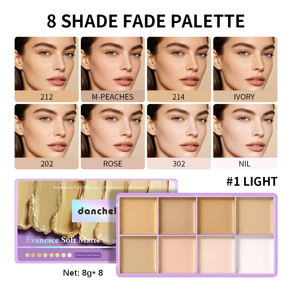 8 Shade Cream Concealer Palette Face Contour and Makeup Corrector - 22