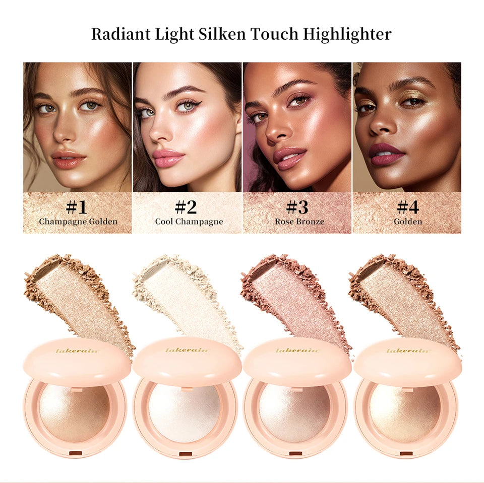Radiant Highlighter Powder Shimmer Face Bronzer Makeup - 8