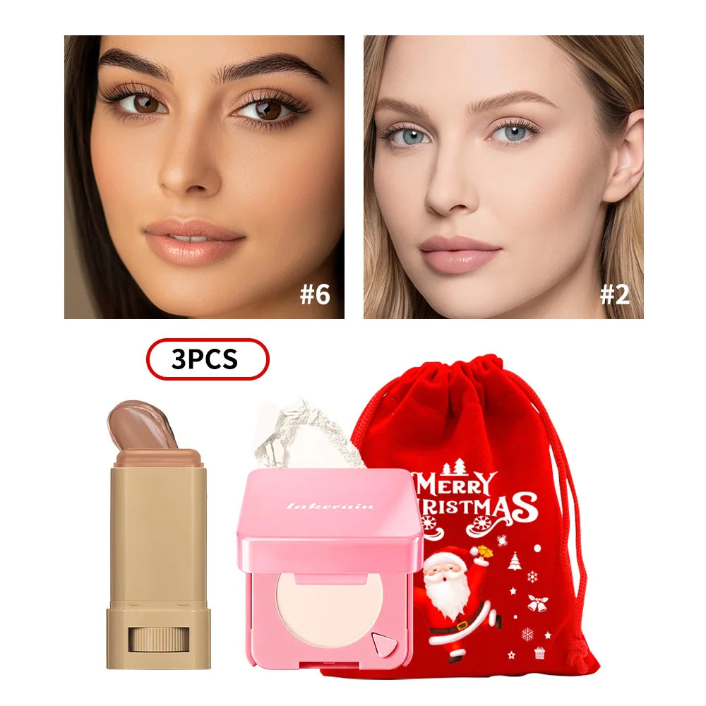 Foundation Stick and Pressed Powder Makeup Set - 40