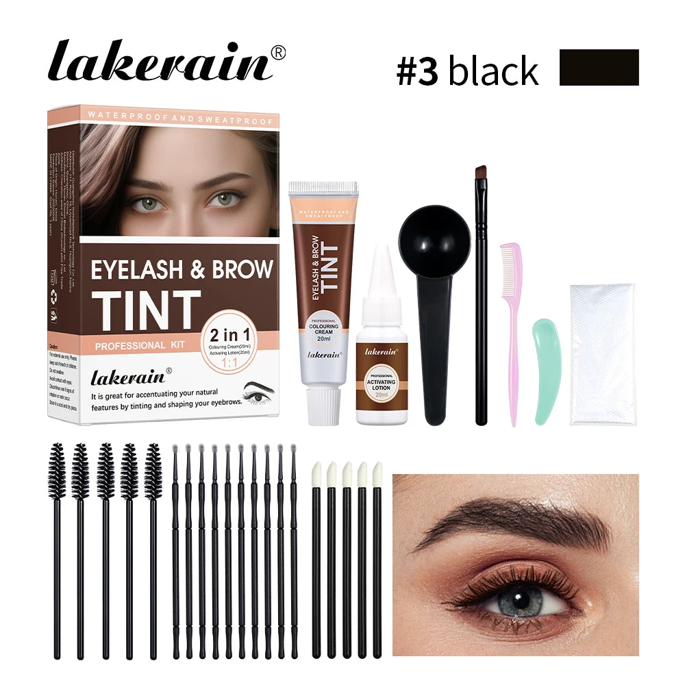 Eyelash and Brow Tint Kit Waterproof Eyebrow Dye Makeup Set - 22
