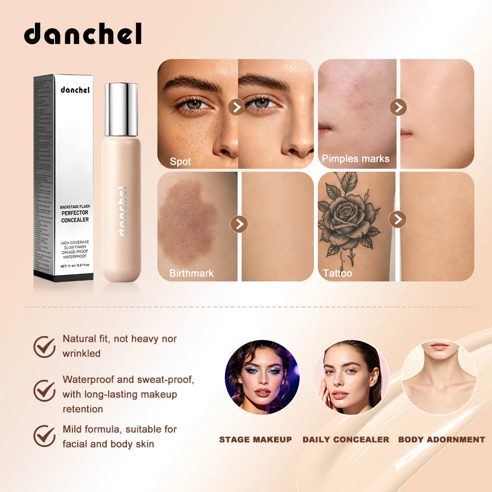 Full Coverage Liquid Concealer Waterproof Under Eye Blemish Corrector