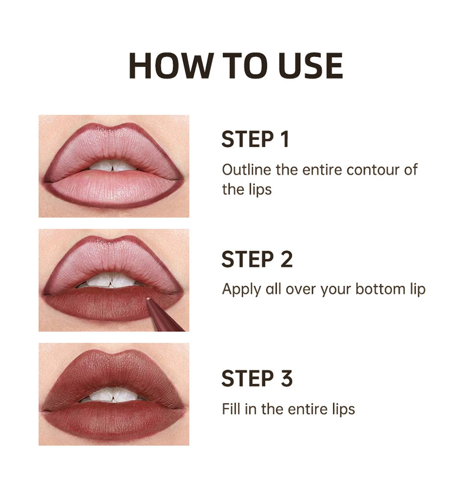 Waterproof Lip Liner Pencil Long Lasting Matte Lip Contour Makeup
