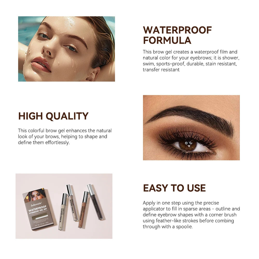 Waterproof Eyebrow Gel Set Long Lasting Eyebrow Tint Makeup
