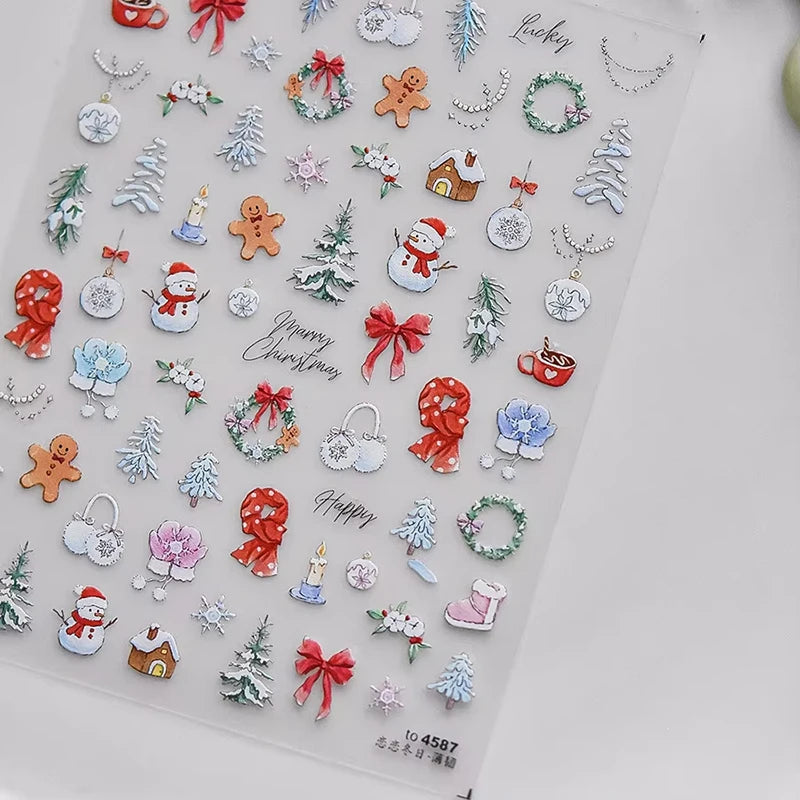 Christmas Nail Stickers Winter Nail Art Decals - 25