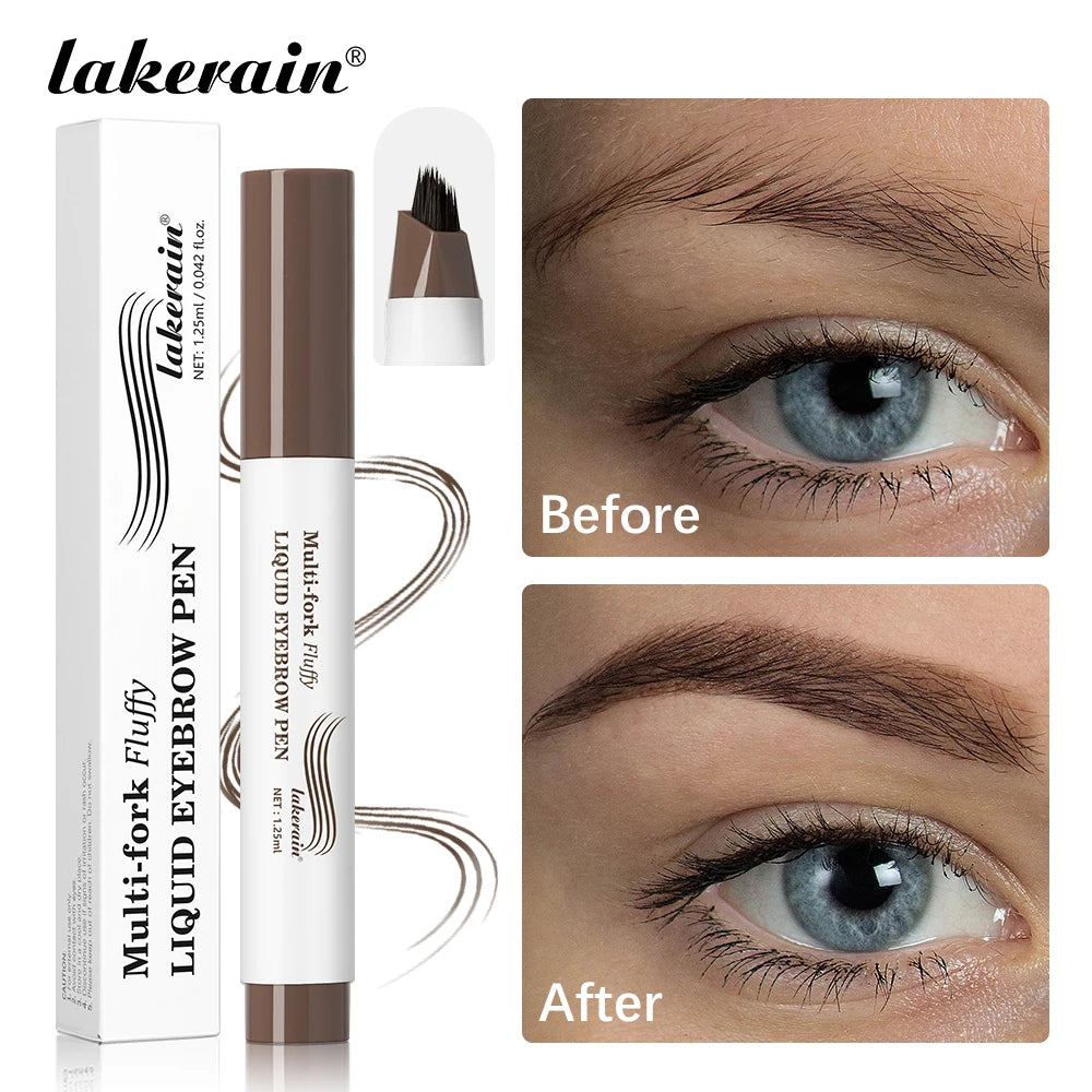 Liquid Eyebrow Pen Microblading Fork Tip Tattoo Brow Pencil - 1