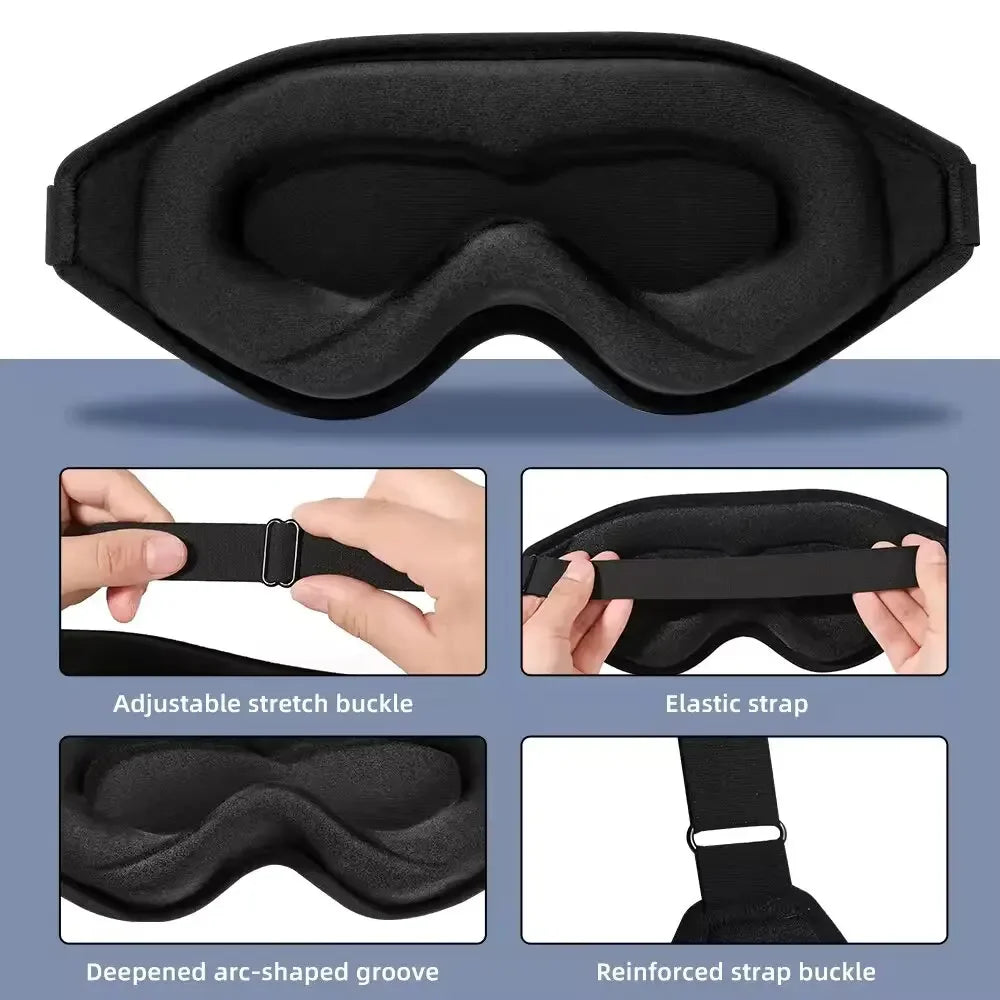 3D Sleep Mask and Contoured Eye Shade for Total Blackout