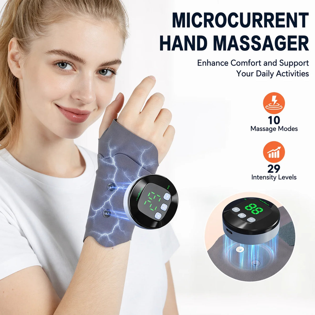 Microcurrent Wrist Massager Electronic Hand Relaxation Band