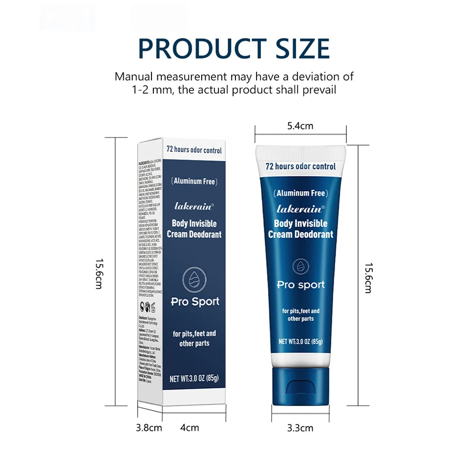 Body Invisible Cream Deodorant and All Over Body Antiperspirant