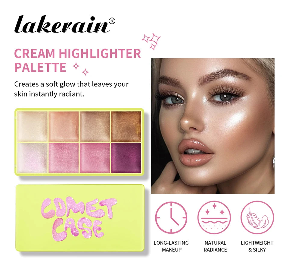 8 Color Cream Blush Palette Face Contour and Highlighter Makeup Set