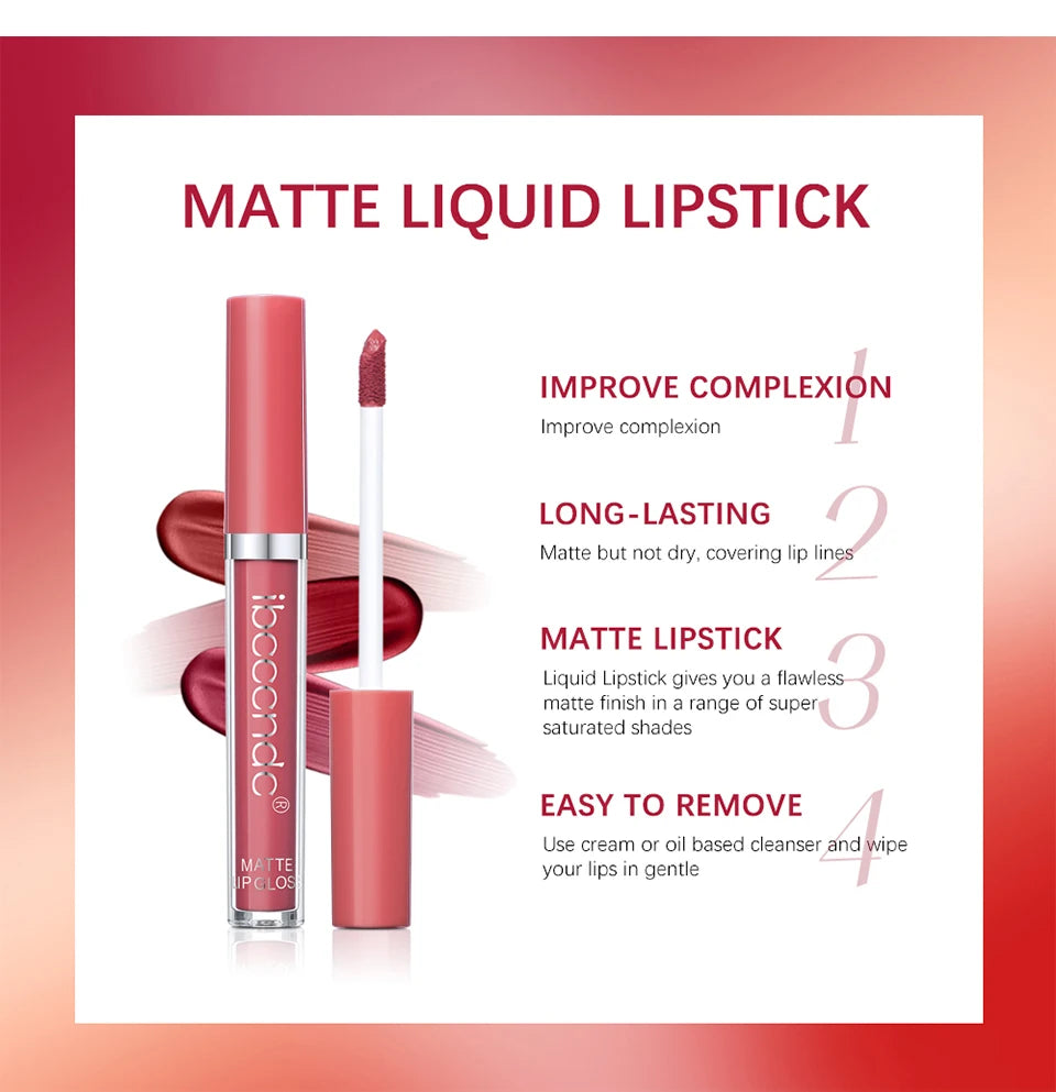 Matte Liquid Lipstick Waterproof Long Lasting Lip Glaze Makeup