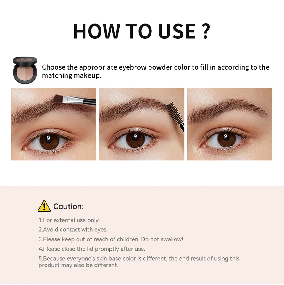 Two Color Eyebrow Powder Palette and Contour Shadow Makeup