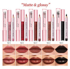 Matte Lipstick and Lip Liner Makeup Set Long Lasting Lip Cosmetic Kit