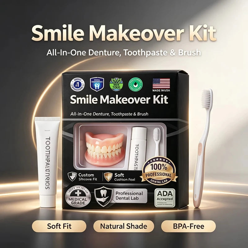 Moldable Silicone Denture Set Instant Smile Cosmetic False Teeth - 12