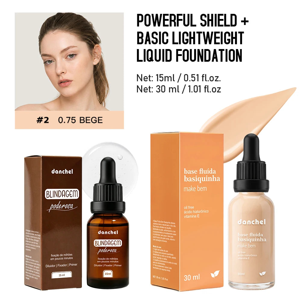 Liquid Foundation and Primer Set Long Lasting Face Makeup Combo - 21