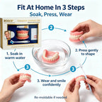 Cosmetic Smile Veneers Silicone Snap On False Teeth Upper and Lower Set